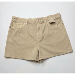Madewell Baggy Jean Shorts Women's 32 Beige High Rise Denim Shorts NWT